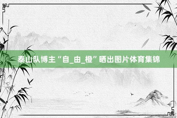 泰山队博主“自_由_橙”晒出图片体育集锦