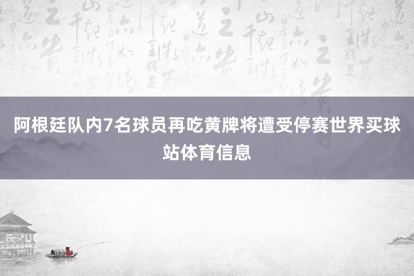 阿根廷队内7名球员再吃黄牌将遭受停赛世界买球站体育信息