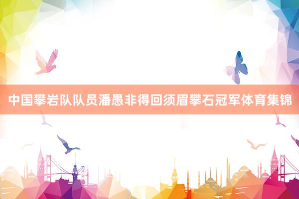 中国攀岩队队员潘愚非得回须眉攀石冠军体育集锦