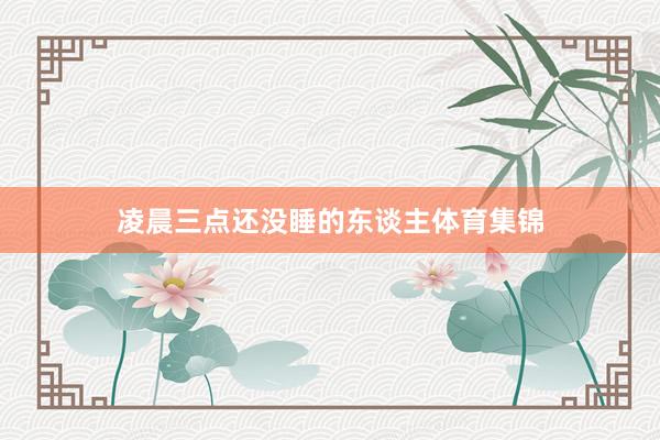 凌晨三点还没睡的东谈主体育集锦