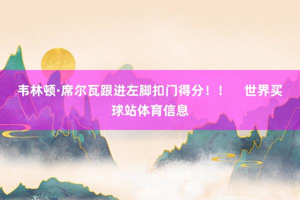 韦林顿·席尔瓦跟进左脚扣门得分！！    世界买球站体育信息