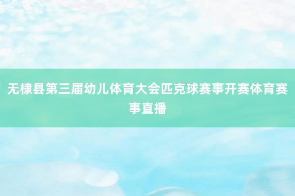 无棣县第三届幼儿体育大会匹克球赛事开赛体育赛事直播